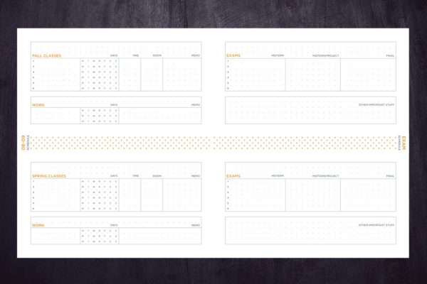 Class Schedule Spread